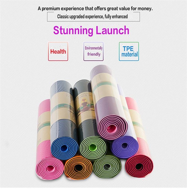 Launi Guda ɗaya TPE Haɗin Yoga Mat